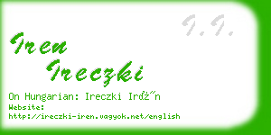 iren ireczki business card